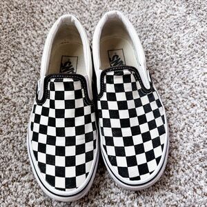 Vans Black and White Checker Slip On Shoes 6.5